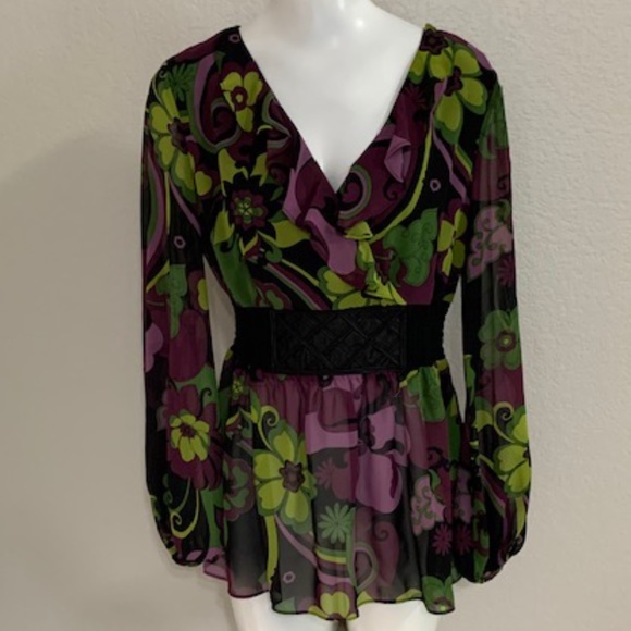 Bisou Bisou Long Sleeve Shirt Size Medium - Picture 1 of 8